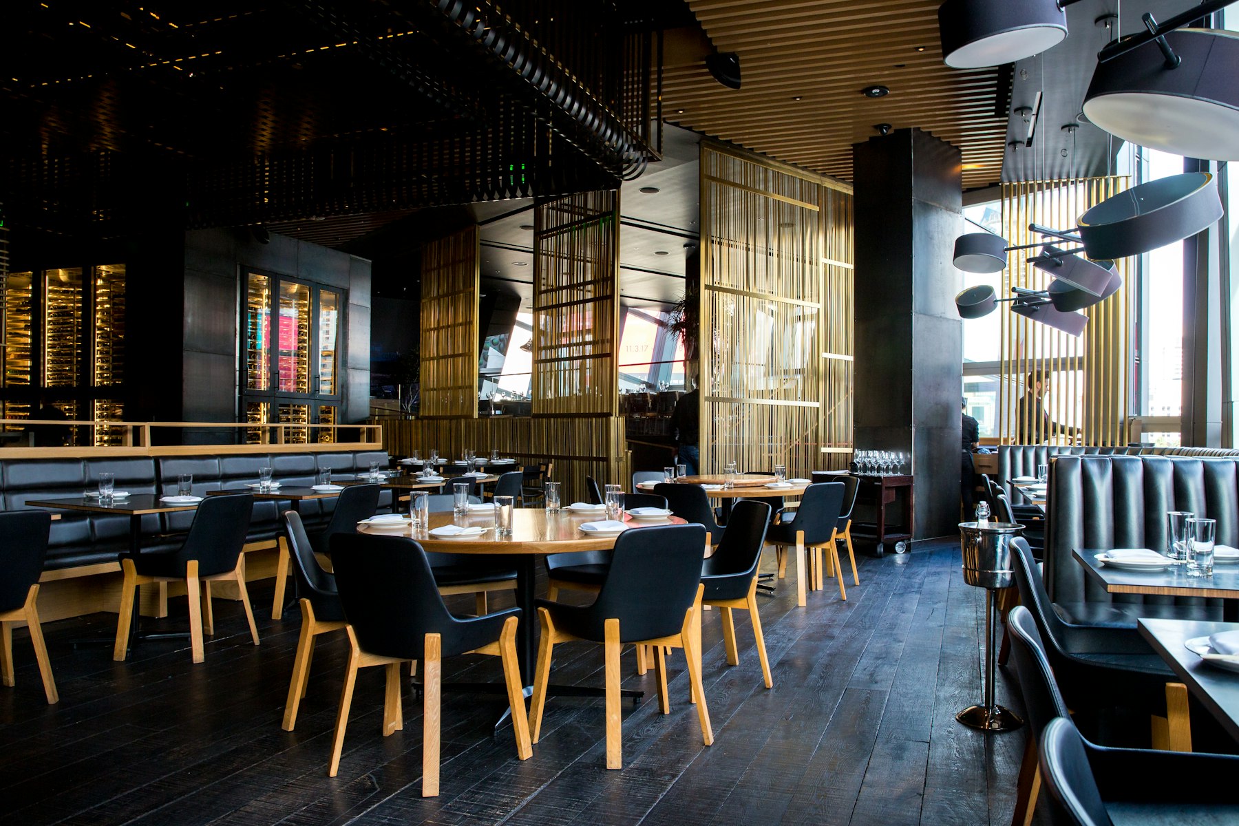 Dark restaurant interior